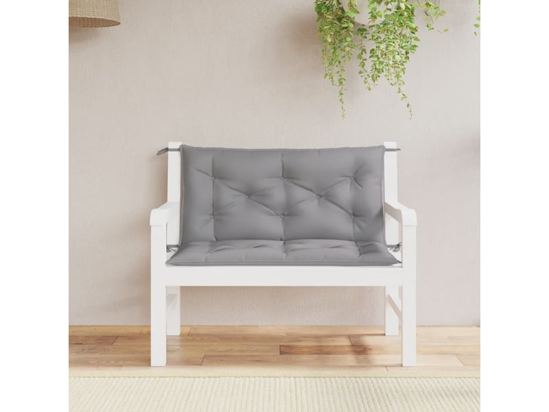  Lot de 2 coussins de banc jardin, coussins d'assise gris 100x50x7 cm tissu oxford cf58723  - Conforama B