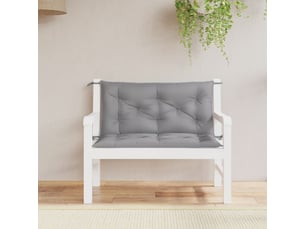 Lot de 2 coussins de banc jardin, coussins d'assise gris 100x50x7 cm tissu oxford cf58723