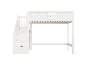 Lit mezzanine 140x200 cm <strong></strong>  <strong></strong> coloris blanc