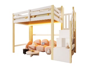 Lit mezzanine 90x200 cm <strong>MODENVIE</strong>  <strong></strong> coloris bicolore