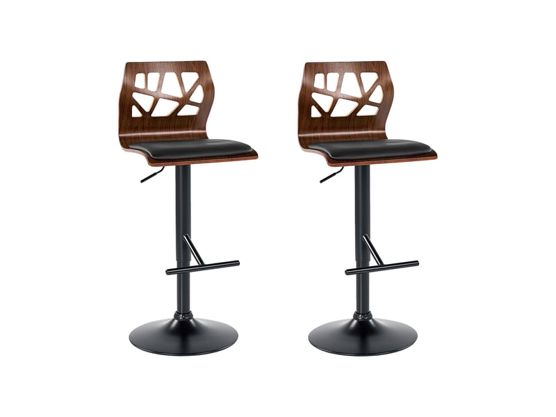 Lot de 2 chaises de bar petersburg cuir pu noir 580109 - Conforama B