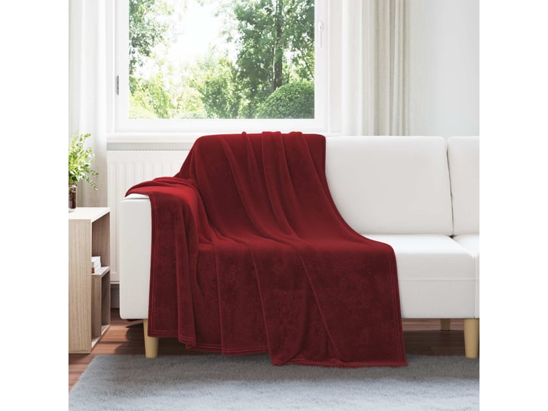 Couverture jetée de canapé 6 pcs bordeaux 150x200 cm 4.68 kg polaire - Conforama B