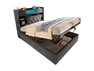 Lit coffre 90x200 cm    coloris gris