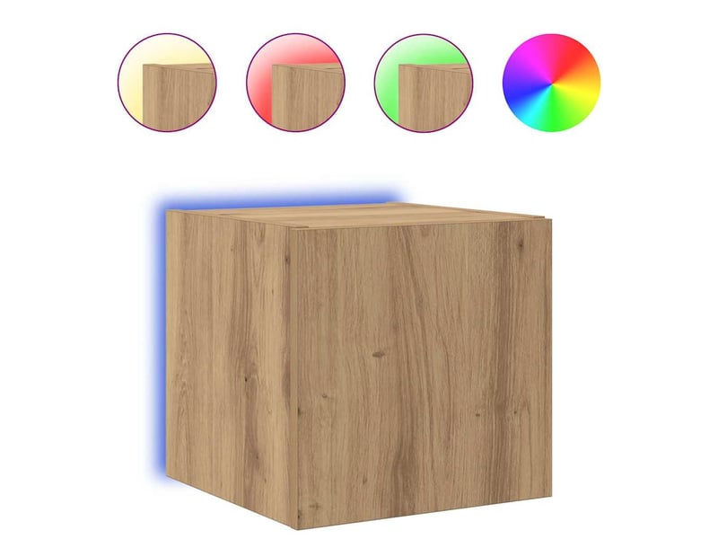  Meuble tv - banc tv - meuble de rangement mural 30,5 x 35 x 30 cm chêne artisan  - Conforama A