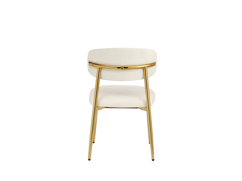  Lot de 2 chaises de salle à manger rembourrées réglables en hauteur, structure dorée, charge 125 kg, coloris blanc Fay Lum - Conforama E