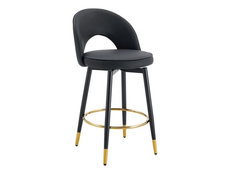  Lot de 2 tabourets de bar,44x44x91,5 cm,pivotants à 360°,pu,noir  - Conforama D