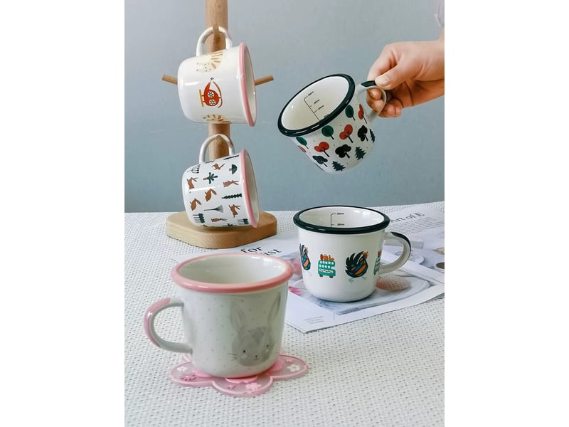  Mug en céramique, chat jouant avec une balle, noir, 320 ml  - Conforama C