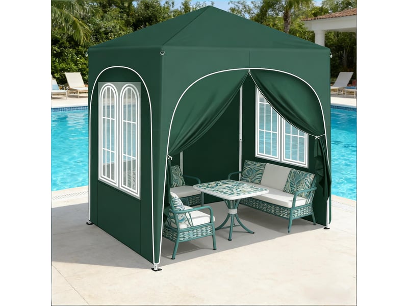 Gazebo extérieur élégant, tente événementielle, pavillon de jardin, abri terrasse - Conforama E