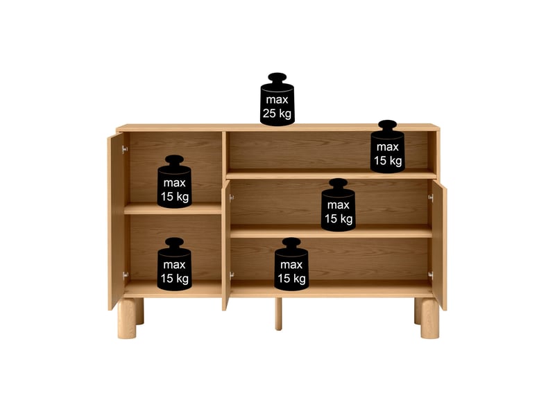 Selsey sanden - buffet à 3 portes- 140 cm - chêne bookmatch Sanden - Conforama E