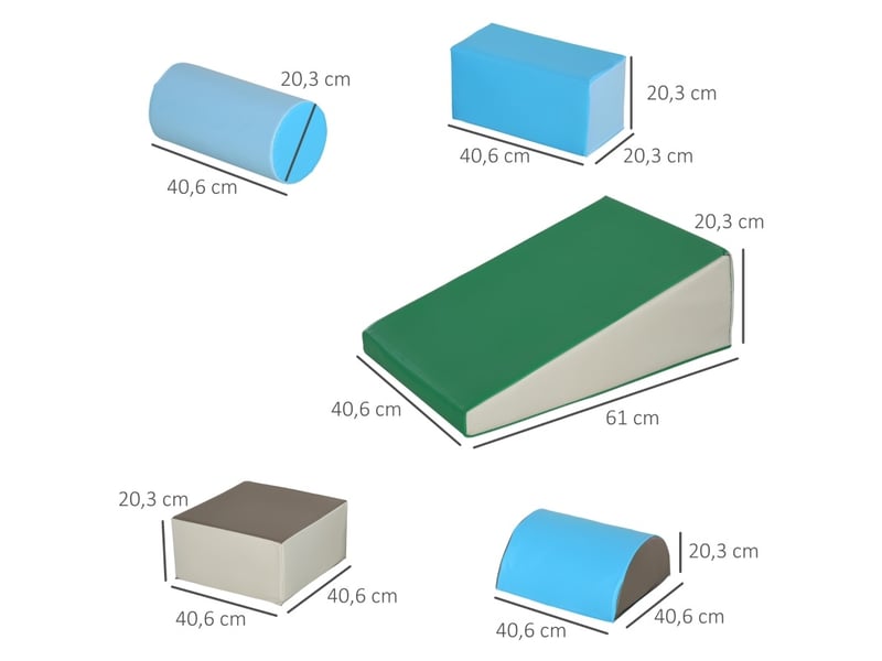 Blocs de construction en mousse 5 pièces 40,6x40,6x20,3 cm multicolores  - Conforama E