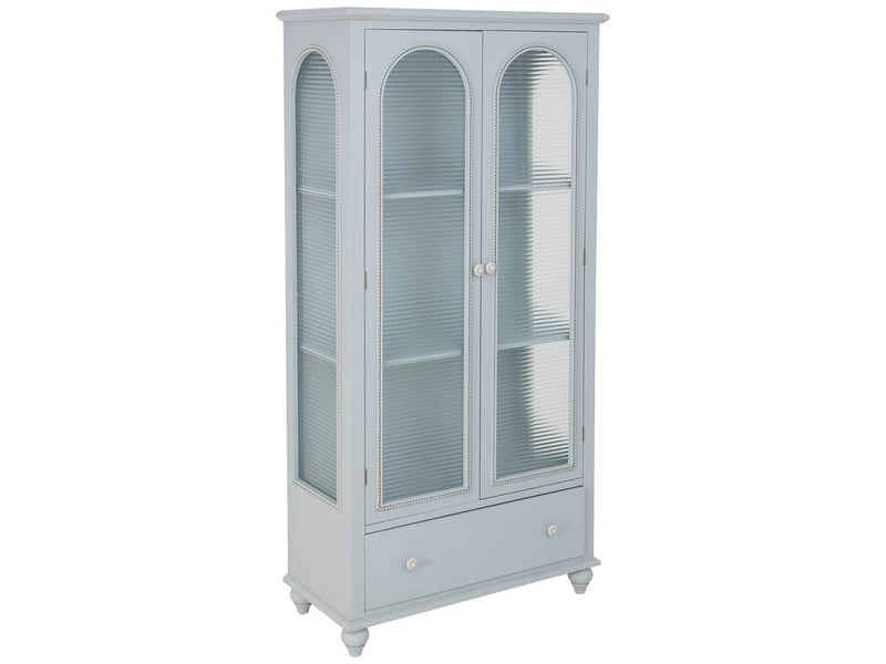  Vitrine en bois bleu 80x38x160 cm h  - Conforama A