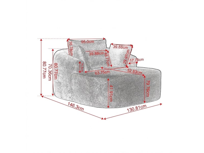  Méridienne convertible 146,5 x 131 x 81 cm – noir – velours côtelé avec accoudoirs, coussin et fonction couchage  - Conforama C