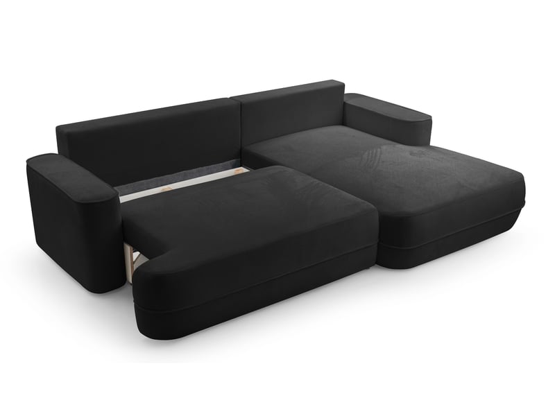  Canapé d’angle avec fonction lit peoni 267 cm noir élégant d Peoni - Conforama E