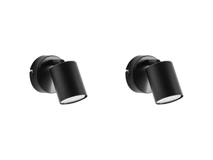 Lot de 2 lampes murales nyando métal noir
