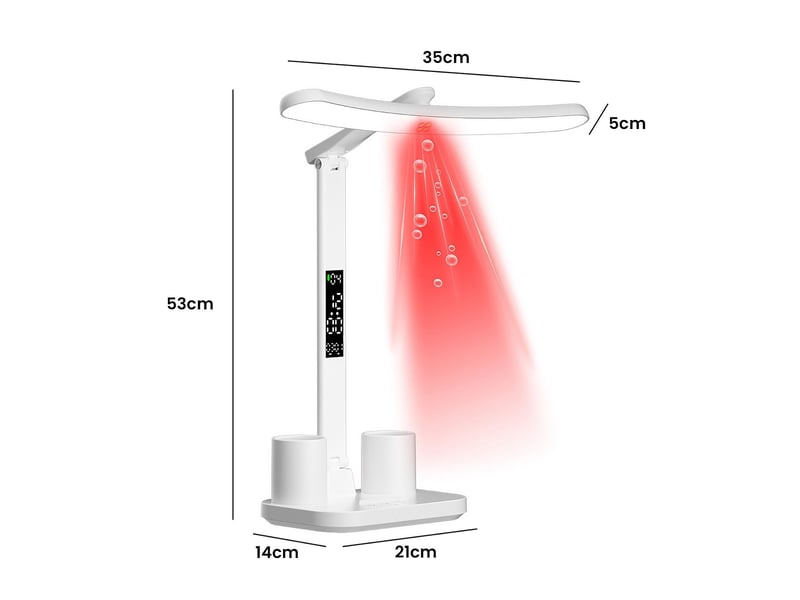  Lampe de bureau led 53 cm avec écran numérique et porte-stylos, lampe de table réglable pour bureau et étude  - Conforama B