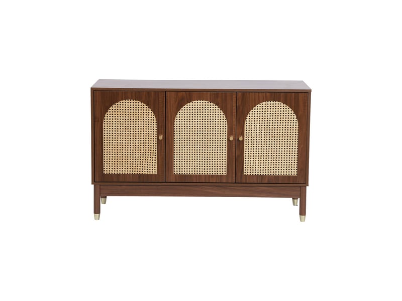  Buffet décor bois et cannage 3 portes teinte noyer - judith  - Conforama B