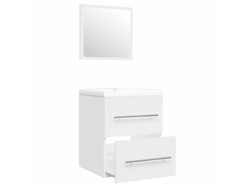 Meuble de lavabo avec bassin intégré blanc bois d'ingénierie - Conforama E