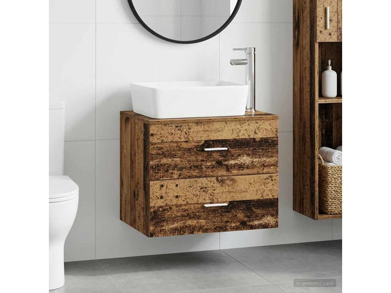 Ensemble de mobilier de salle de bain bois ancien cf64608 - Conforama B