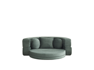 Canapé droit compressé convertible <strong>BIQZUYA</strong> <strong></strong> 1 place Velours côtelé Vert