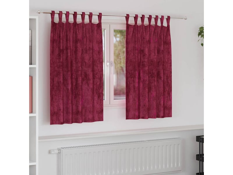 Lot de 2 rideaux en velours, rideaux de fenêtre bordeaux 140 x 140 cm velours cf44148 - Conforama B