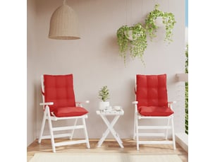 Lot de 2 coussins d'extérieur, coussins de chaise rouge 100 x 50 x 7 cm cf56398