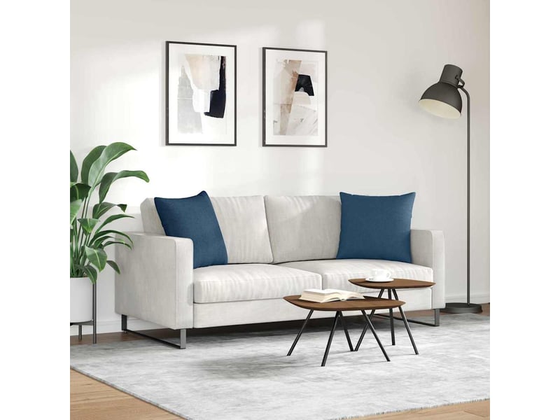  Lot de 2 coussins de canapé, coussins décoratifs tissu bleu 50 x 50 cm cf58777  - Conforama D