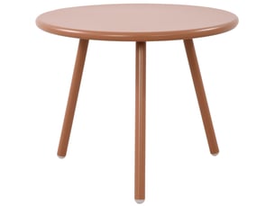 Table basse ronde intérieur extérieur plateau polypropylène couleur terre cuite pieds métal ø 50 cm 10_0009225