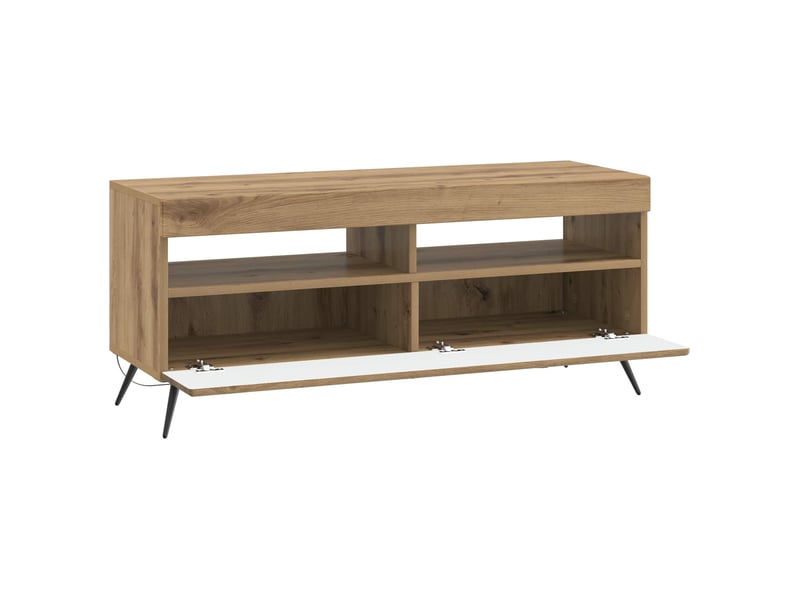 Meuble tv led chêne artisanal bois d'ingénierie - Conforama E