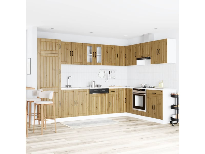  Meuble sous évier 2 pcs chêne artisanal bois d'ingénierie  - Conforama B