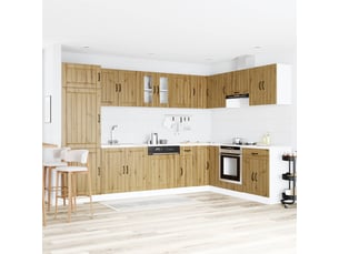 Meuble sous évier 2 pcs chêne artisanal bois d'ingénierie