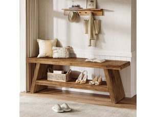 Banc  coloris marron <strong>TRIBESIGNS</strong> <strong></strong> - 120 cm