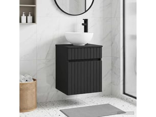 Meuble de lavabo mural, rangement salle de bain noir 39x35x63 cm bois d'ingénierie
