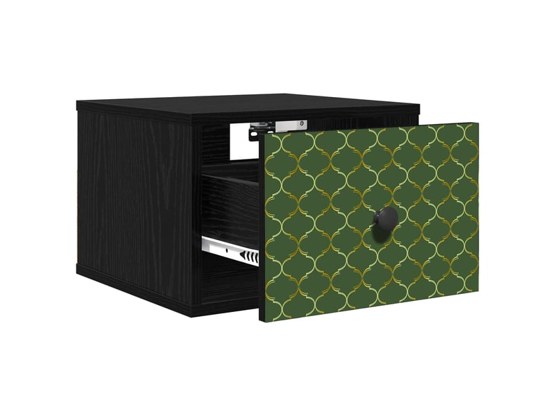 Table de chevet - cabinet de chevet - table de nuit mural geleen 2 pc chêne noir 36 x 33 x 25 cm - Conforama C