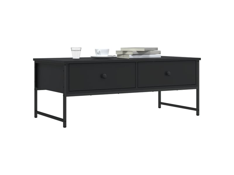  Table basse - table de salon - table à thé noir 101x49x39,5 cm bois d'ingénierie  - Conforama B