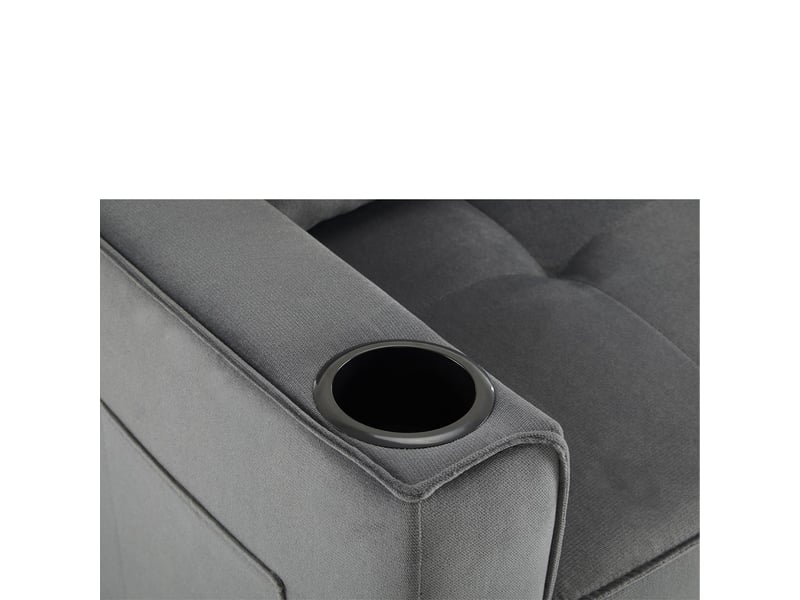  Canapé convertible 2 places en velours gris N653P464748G - Conforama E