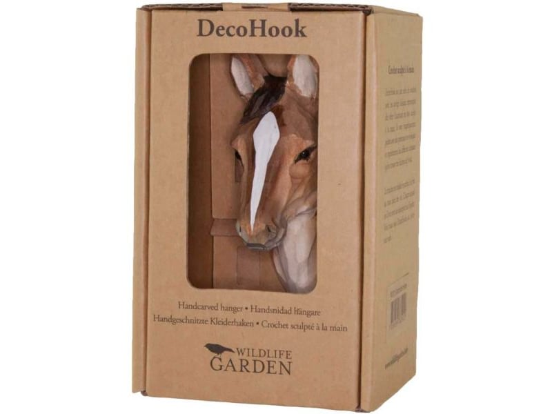  Patère animal en bois sculpté à la main et métal cheval pur sang arabe  - Conforama E