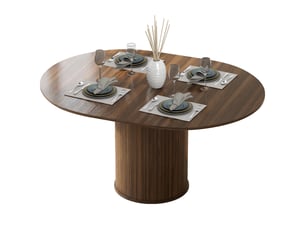 Table à manger extensible 6 à 8 personnes mdf coloris noyer 110-150 x 110 x 75 cm