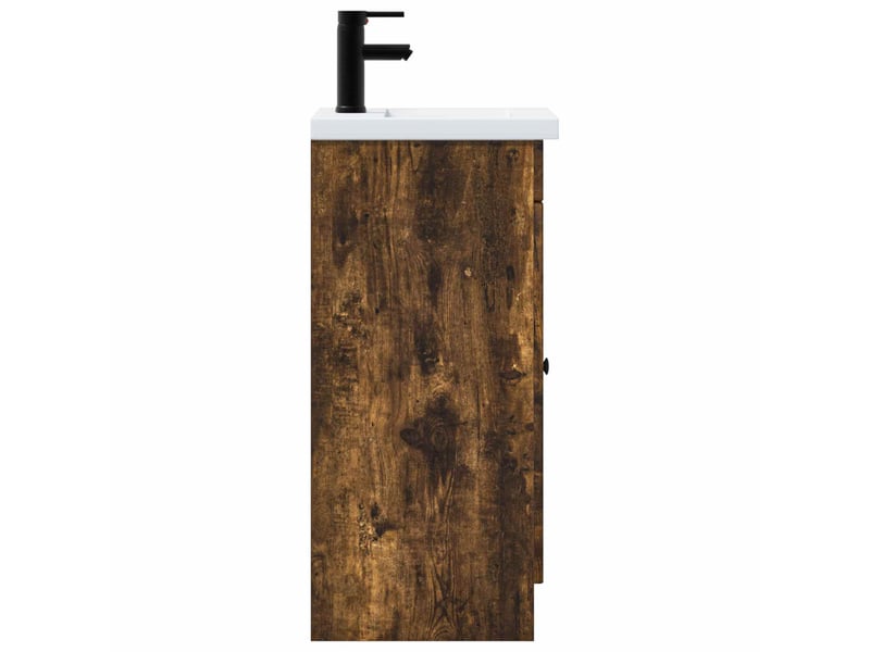 Meuble de salle de bain avec évier chêne fumé 42x40x84.5 cm shl2328 - Conforama E