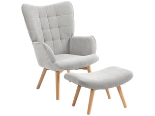 Fauteuil fixe <strong></strong> Velours côtelé gris