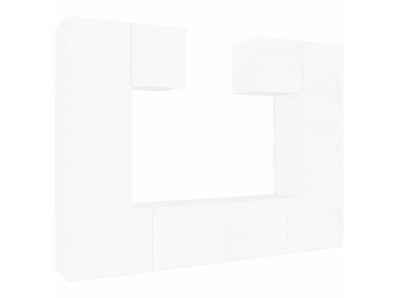  Ensemble de meubles tv - banc tv - meuble de rangement 6 pcs blanc bois d'ingénierie  - Conforama A