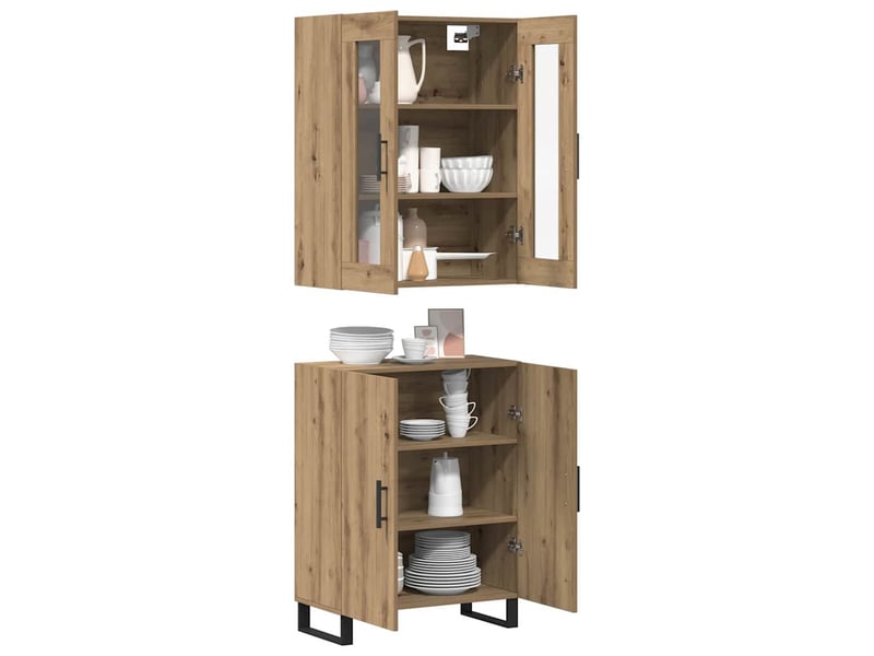  Buffet - haut armoire 2 pc chêne artisanal 69,5 x 34 x 180 cm  - Conforama C