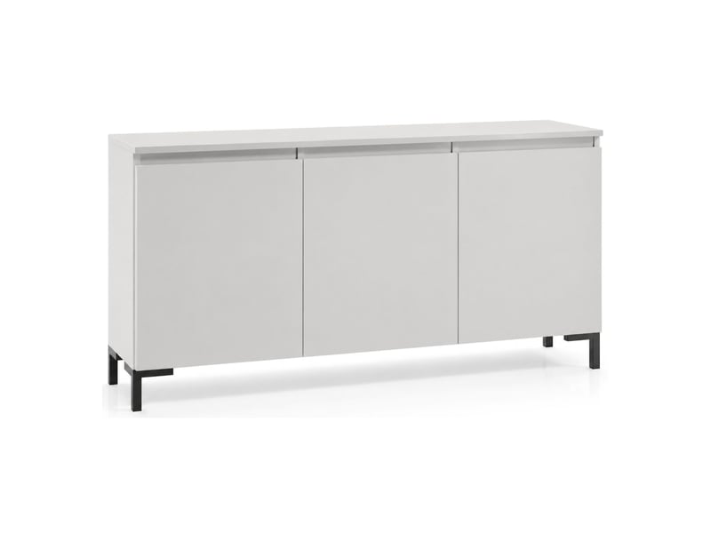  Buffet milarele, commode 3 étagères, 150x37x75h cm gris clair Milarele - Conforama D