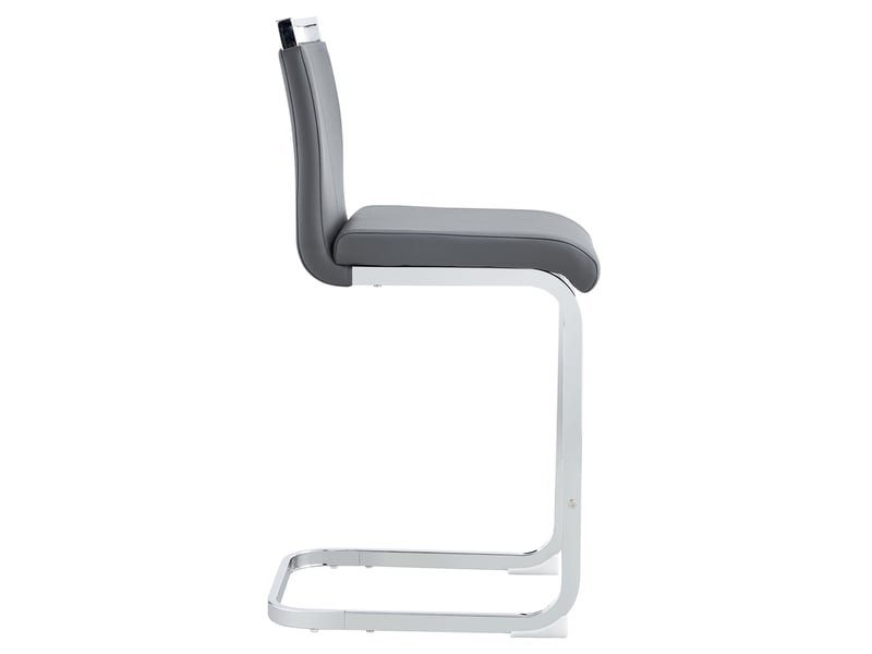  Lot de 2 tabourets de bar en similicuir pu gris foncé et métal W3658P358330 - Conforama B