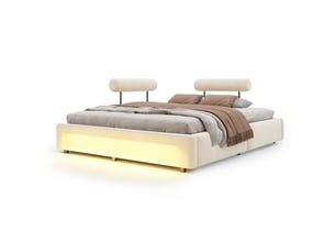 Lit 2 places 160x200 cm OOIILLEE coloris beige