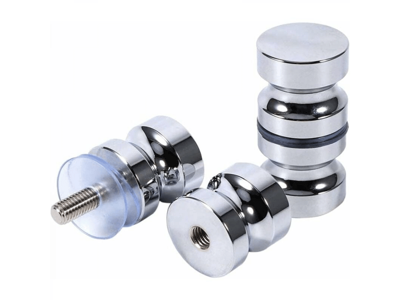 2 poignées rondes chrome poli 30 mm pour portes douche baignoire - Conforama C