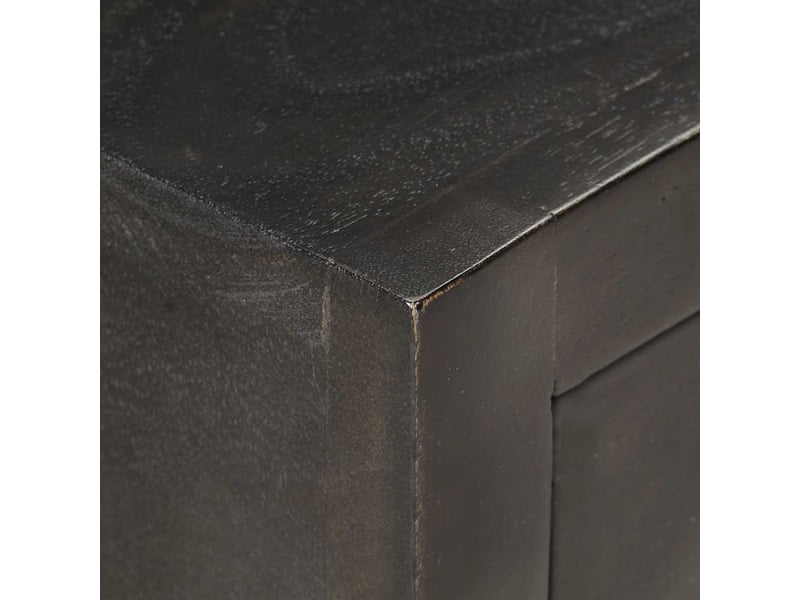 Table de chevet - cabinet de chevet - table de nuit noir et doré 40x30x50cm bois de manguier massif  - Conforama C