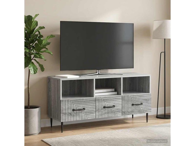  Meuble tv - banc tv - meuble de rangement sonoma gris 102 x 34,5 x 50 cm bois d'ingénierie  - Conforama B