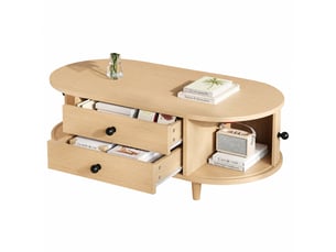 Table basse ovale coloris bois clair <strong></strong> <strong></strong> - 50 cmx100 cm