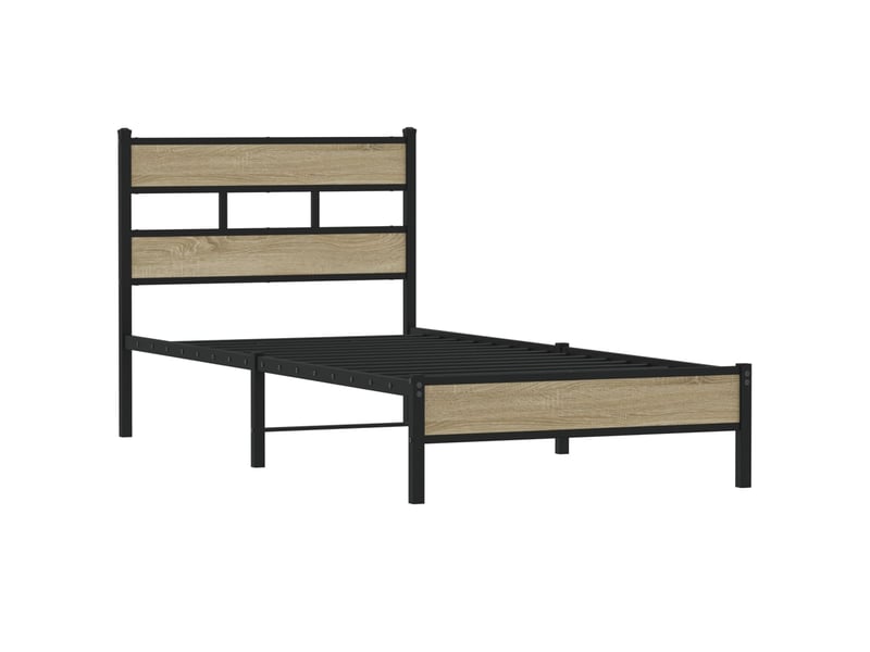  Lit simple- lit adulte -  cadre de lit sans matelas chêne sonoma 80x200 cm  - Conforama B