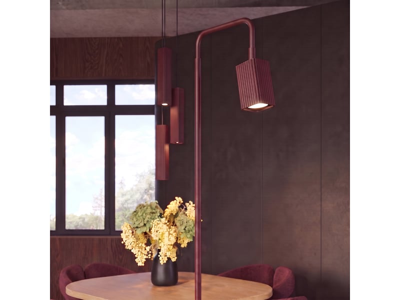  Suspension rayo 3p bordeaux aluminium moderne 108x20x20cm SL.3227 - Conforama D